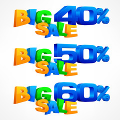 Big sale inscription percent