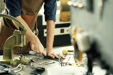Leather workshop owner