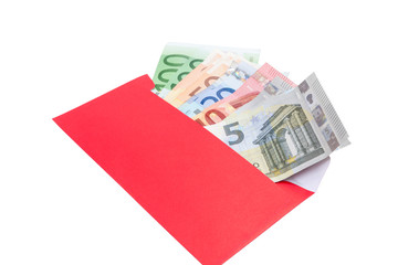 Money in a bright red envelope.