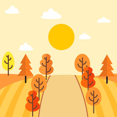 Autumn countryside landscape design