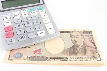 Fototapeta premium 電卓とお金