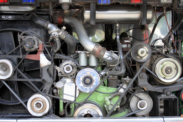 Engine of the car.