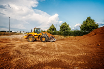Obraz premium Radlader auf der Baustelle