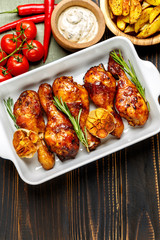 roasted chicken legs with herbs