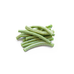 yardlong bean sliced isolated on white background...