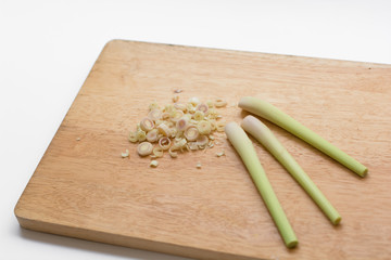 lemon grass on wooden