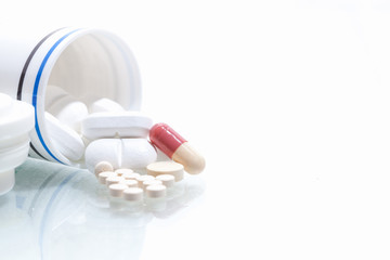Tablets pills heap antibiotic pharmacy medicine medical.