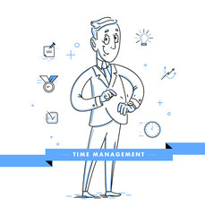 Vector flat study, education icons, illustration.