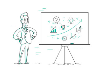 Vector flat study, education icons, illustration.