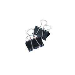 Black Paper clip isolated on white background.