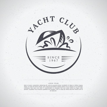 Yacht club logo isolated.