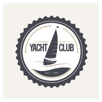 Yacht club logo isolated.