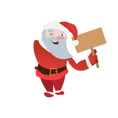 Funny cartoon Santa isolated over white vector illustration