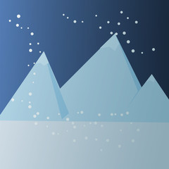 Winter polar landscape background vector illustration