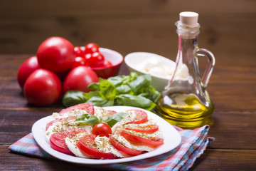 mozzarella cheese and tomatoes
