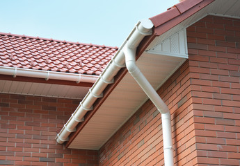 Close up view on House Problem Areas for Rain Gutter Waterproofing