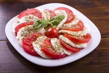mozzarella cheese and tomatoes