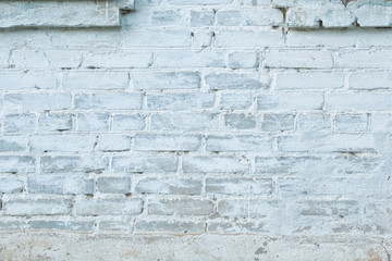 Loft styled white brick wall.