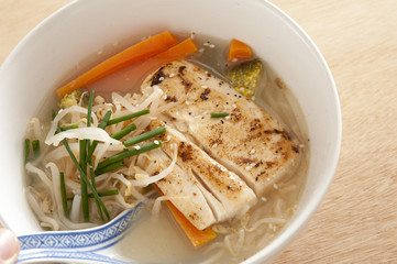 Soup broth with milkfish chunks