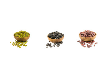 Black beans, red beans and mung beans