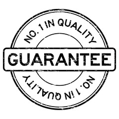 Grunge black number one in quality guarantee rubber stamp