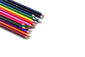 Fototapeta premium Colour pencils isolated on white background close up
