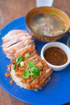 Chicken rice, fried chicken and boil chicken with rice