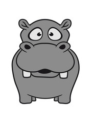 Obraz na płótnie Canvas nilpferd small thick sweet cute comic cartoon hippo