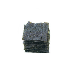 fried seaweed isolated on white background.