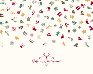 Vector Illustration of a Christmas Greeting Card with Decorative Design Elements