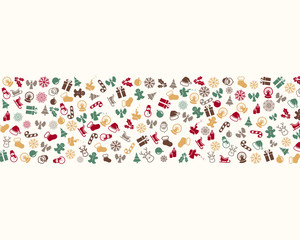 Vector Illustration of a Christmas Greeting Card with Decorative Design Elements