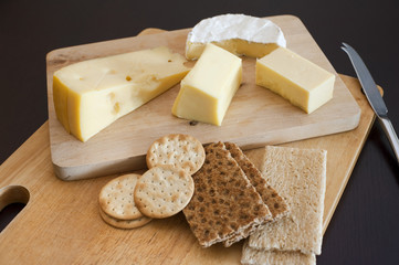 Cheese platter with crackers