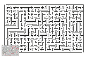 Large Vector Horizontal Maze with Answer 1