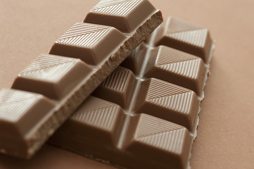 Broken bar of milk chocolate