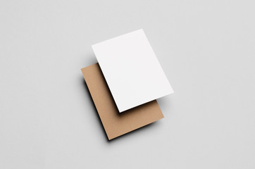 Kraft  & White A6 Flyer / Postcard / Invitation Mock-Up