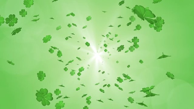 Blowing Clovers - Green color Background