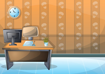 cartoon vector illustration interior office room with separated layers in 2d graphic