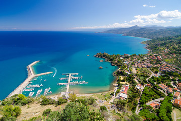 Aerial view of the Cefalu, Sicily, Italy.
