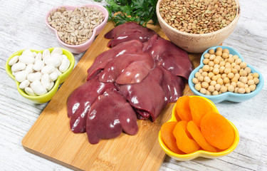 Products containing iron (ferrum).  Healthy product.