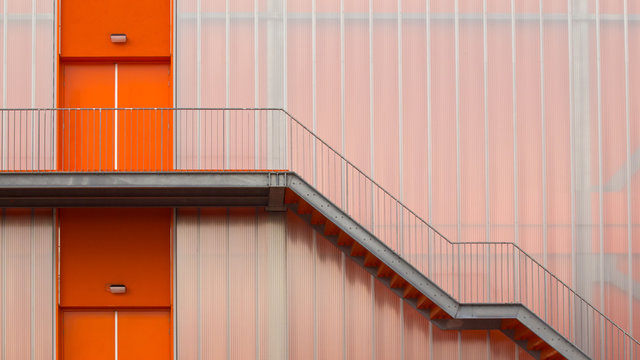 Orange Fire escape stairs