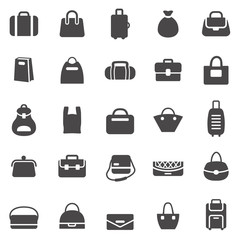 Bag icons. Black series