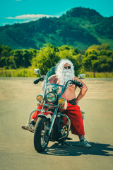 Santa on a motorcycle