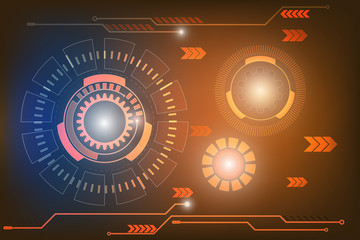 Obraz premium Abstract technological background circle and gears