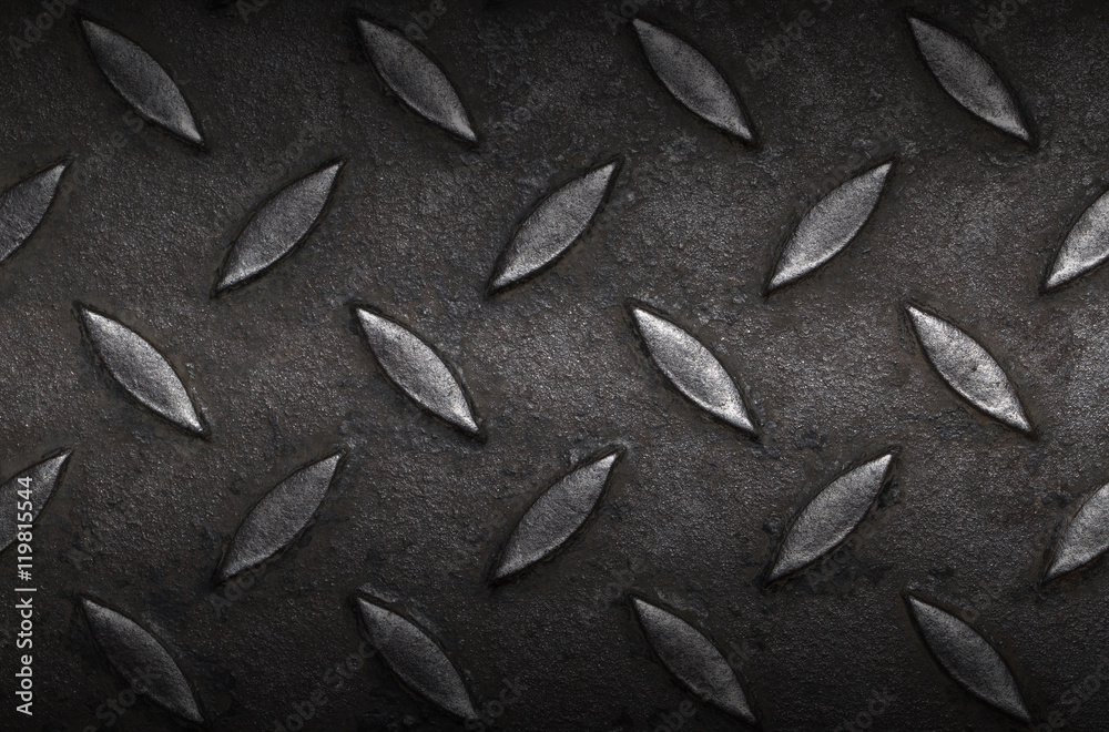 Poster design on steel with shadow for pattern and background