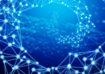 data deep learning hologram ai technology robotic, molecule of chemical, atom cell science, futuristic cyber network system online, background illustration 3d rendering