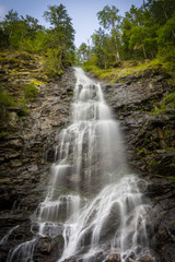 Fototapeta na wymiar Recently discovered Scorus Waterfall, biggest in Romania, first on web