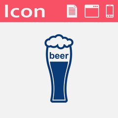 Beer glass flat icon