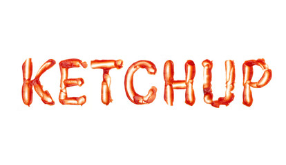 Ketchup word isolated