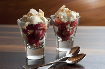 Strawberries and cream dessert
