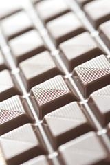 Milk chocolate square sections